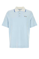 Casablanca Pastel Light Blue Velvet Polo Shirt