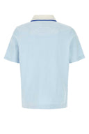 Casablanca Pastel Light Blue Velvet Polo Shirt