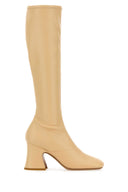 Chloe Cream Synthetic Leather Janis Boots