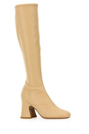 Chloe Cream Synthetic Leather Janis Boots