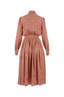 Dolce & Gabbana Antiqued Pink Silk Shirt Dress