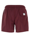 Fedeli Burgundy Polyester Swimming Shorts