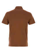 Fedeli Brown Stretch Cotton Polo Shirt