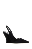 Alaia Black Suede Wave Pumps