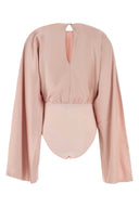 Norma Kamali Pink Satin Bodysuit