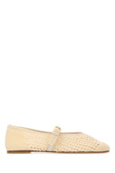 Stuart Weitzman Ivory Crochet Leora Ballerinas