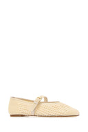 Stuart Weitzman Ivory Crochet Leora Ballerinas