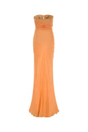 Ermanno Scervino Orange Silk Long Dress