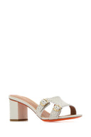 Santoni Chalk Leather Didi Mules