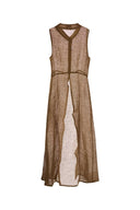 Le Kasha Biscuit Linen Biba Cardigan