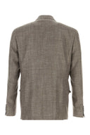 Canali Melange Grey Wool Blend Blazer