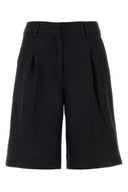 Pt Torino Slate Viscose Blend Simone Bermuda Shorts