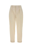 Pt Torino Ivory Stretch Cotton Blend Daisy Pant