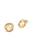 Fendi Gold Metal Ever Round Fendi Earrings