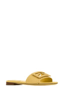 Fendi Yellow Leather Baguette Slippers