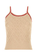 Fendi Beige Cotton Tank Top
