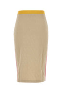 Fendi Sand Stretch Cotton Blend Skirt