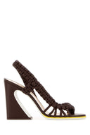 Fendi Brown Leather Fendi Arc Sandals