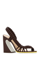 Fendi Brown Leather Fendi Arc Sandals