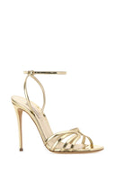 Casadei Gold Leather Interstellar Sandals