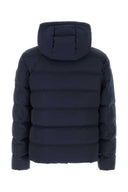 Fay Navy Blue Stretch Nylon Blend Down Jacket