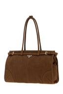 Prada Brown Nabuk Large Prada Bonnie Shopping Bag