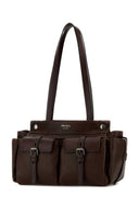 Prada Chocolate Leather Medium Prada Route Shopping Bag