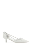 Prada White Leather Pumps