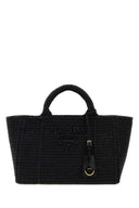 Prada Black Raffia Shopping Bag