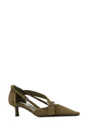 Prada Army Green Canvas Pumps