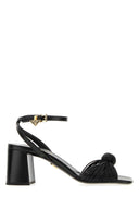 Prada Black Leather Sandals