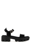 Prada Black Canvas Sandals