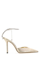 Décolleté Saeda 100 in tessuto dorato Jimmy Choo