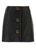 Gucci Black Leather Mini Skirt