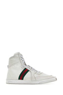 Gucci White Leather Stretch Sneakers