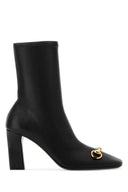 Gucci Black Leather Signora Ankle Boots