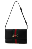 Gucci Black Leather Gucci Horsebit Web Wallet