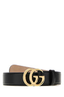 Czarny skórzany pasek Gucci