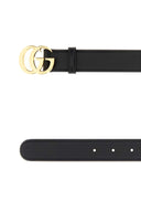 Czarny skórzany pasek Gucci