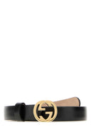 Cinturón de cuero negro Gucci