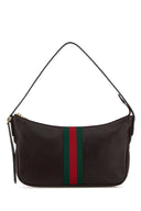 Gucci Dark Brown Leather Small Lunetta Shoulder Bag