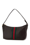 Gucci Dark Brown Leather Small Lunetta Shoulder Bag