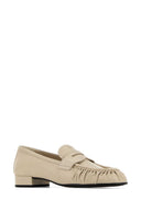 Prada Ivory Leather Loafers