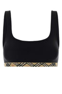 Top bikini Burberry in nylon elasticizzato nero