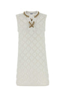 Abito Burberry bianco all'uncinetto elasticizzato