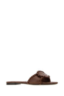 Burberry Chocolate Leather Slippers