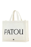 Patou White Canvas Shopping Bag