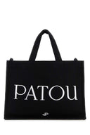 Patou Black Canvas Shopping Bag