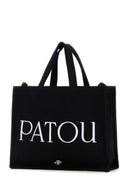 Patou Black Canvas Shopping Bag