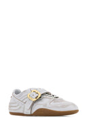 Miu Miu Chalk Leather Gymnasium Sneakers